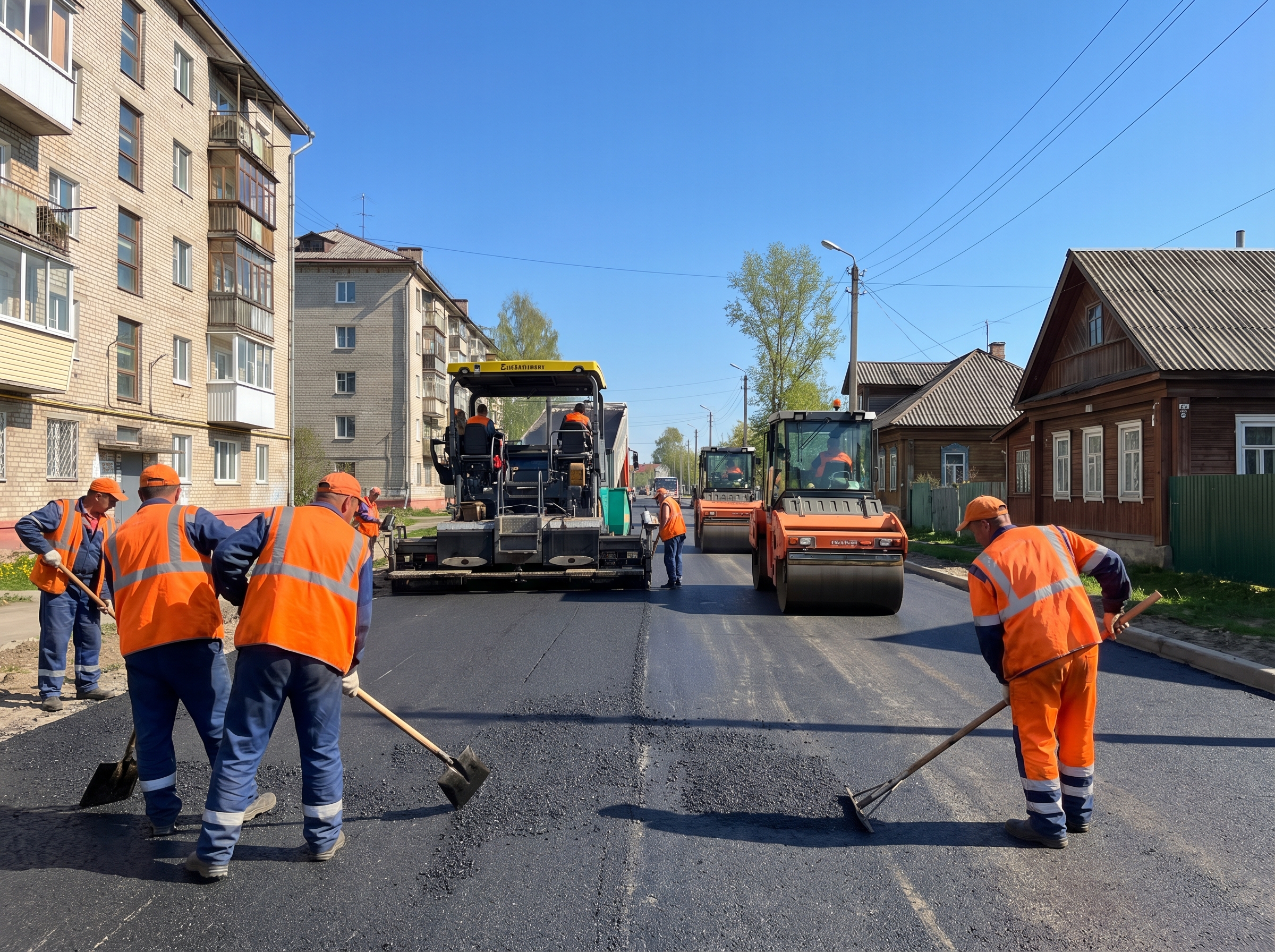 Команда асфальтировщиков